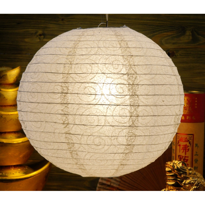 Paper lantern "BALL with holes Spiral" White