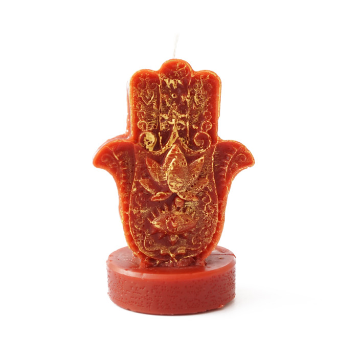 Candle "Hand of Fatima" red