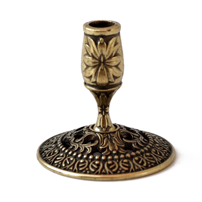 Candlestick for church candle, large, bronze