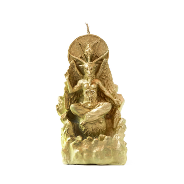 Baphomet Candle White with Gold