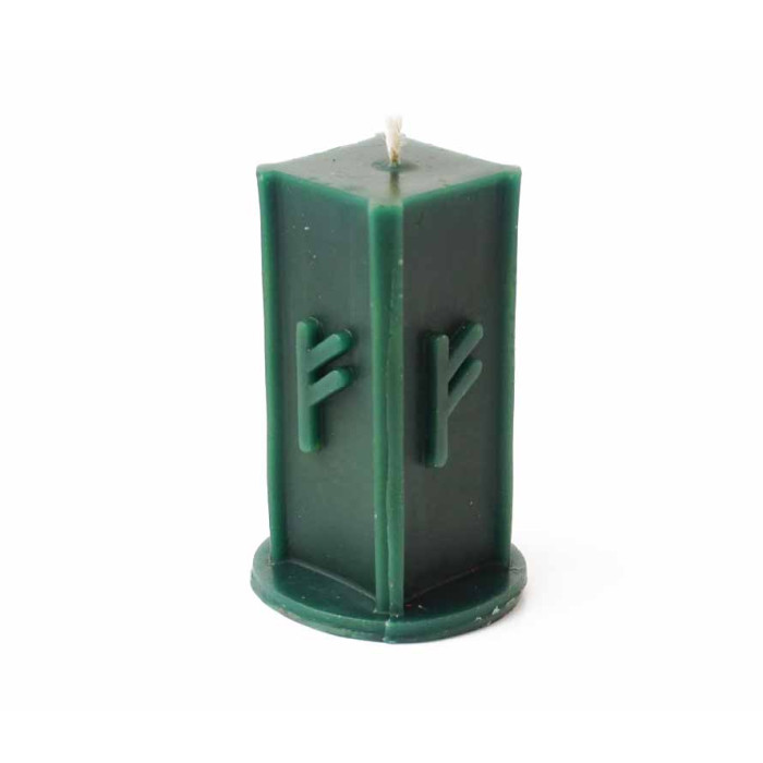 Runic candle Fehu green