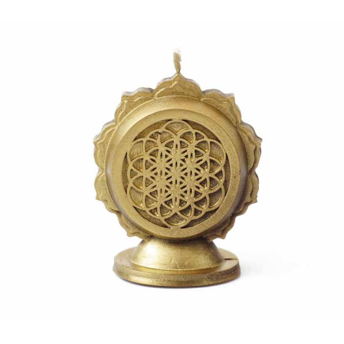candle Flower of life gold