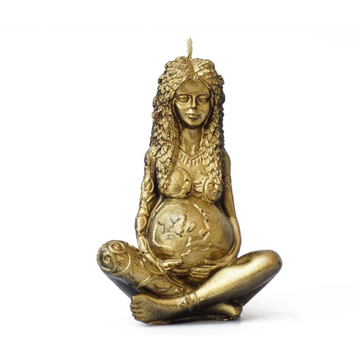 Candle Goddess of the Earth Gaia Black with gilding