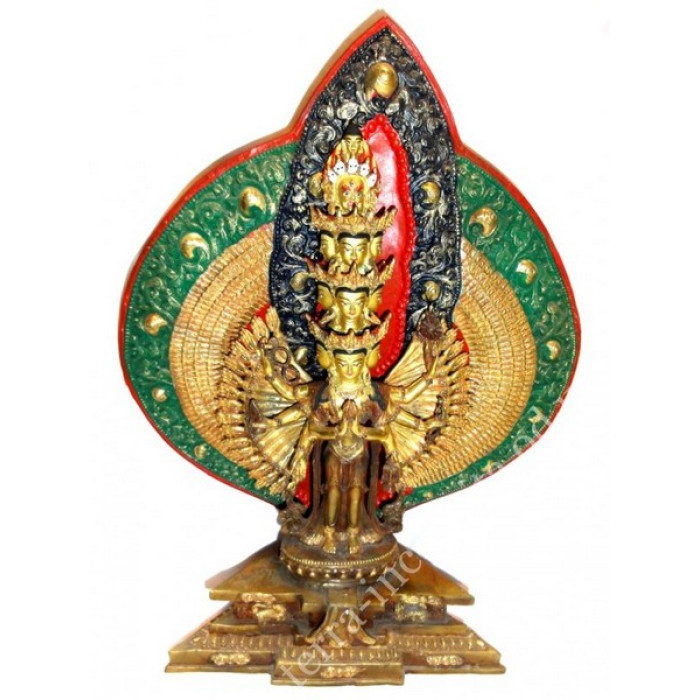 Figurine with gilding Nepal Avalokiteshvara