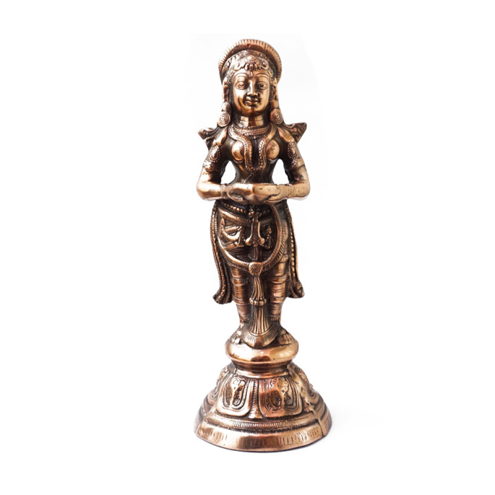 Aluminum statue Lakshmi with dipa