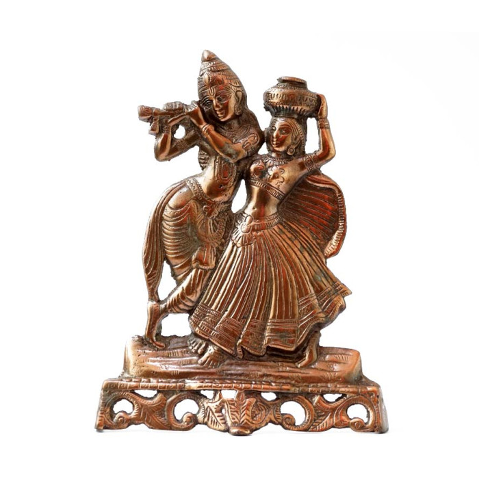 Aluminum flat statue Radha Krishna