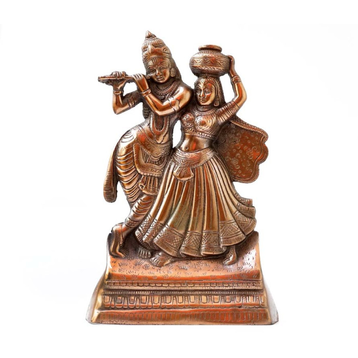 Aluminum flat statue Radha Krishna