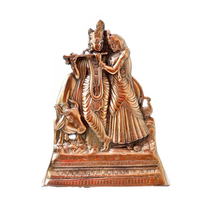 Aluminum flat statue Radha Krishna