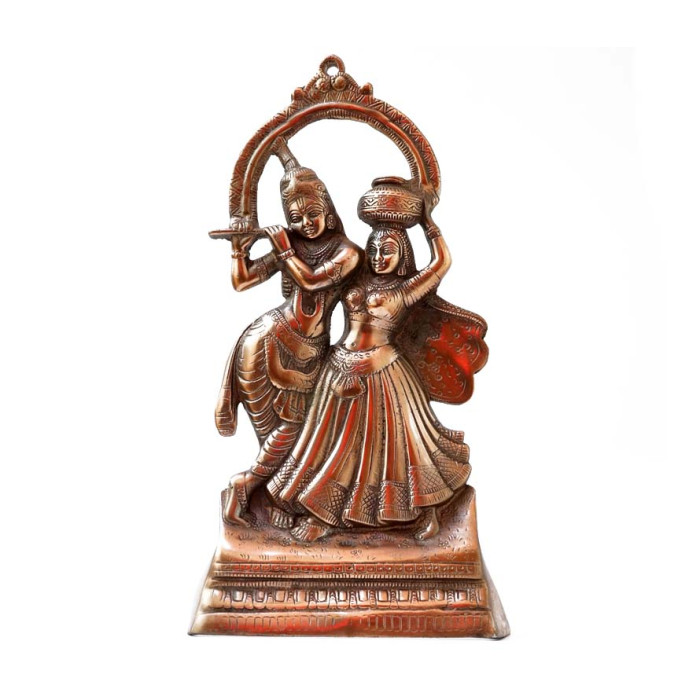 Aluminum flat statue Radha Krishna