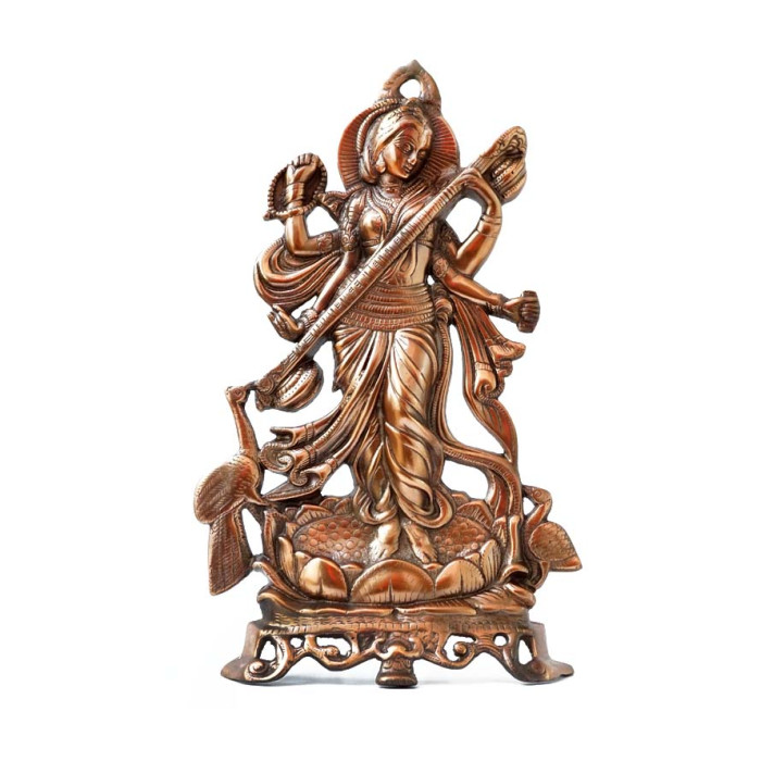 Aluminum flat statue Saraswati