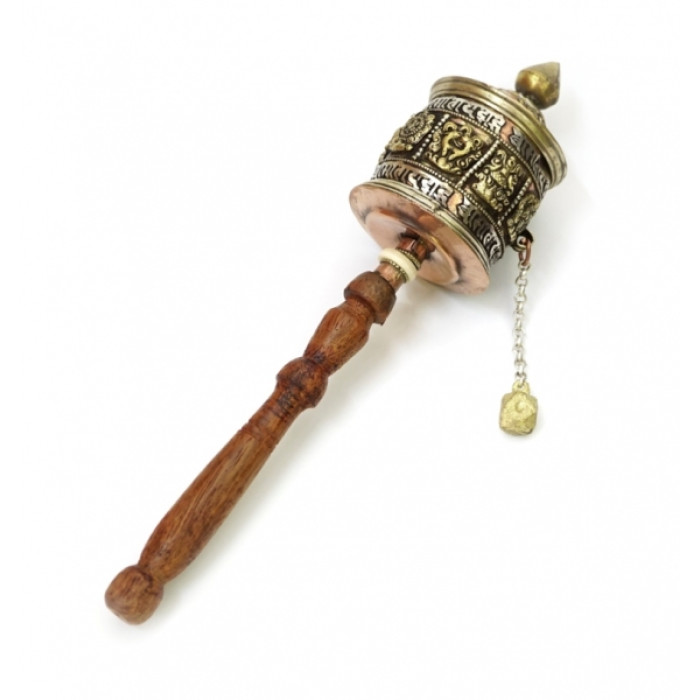 Prayer wheel on the handle copper brass №2