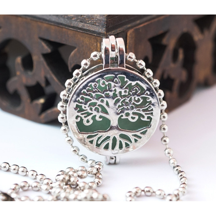 Pendant box Tree of Life insert Green aventurine