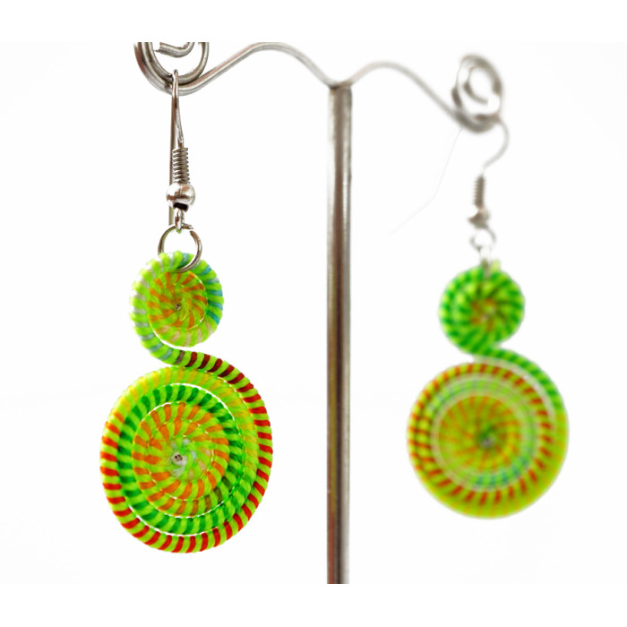 Braided earrings Spiral No. 7 Yellow