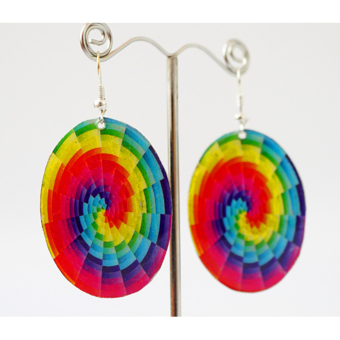 Earrings Hippie Pattern №1 Oval