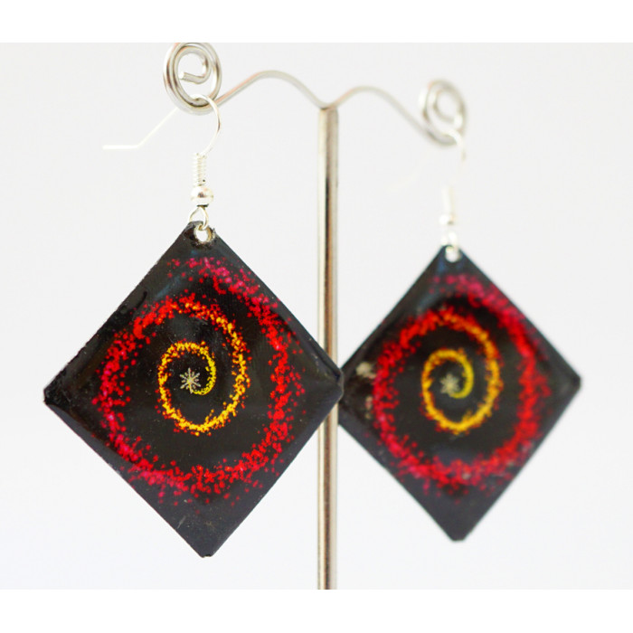 Earrings Hippie Pattern №2 Square