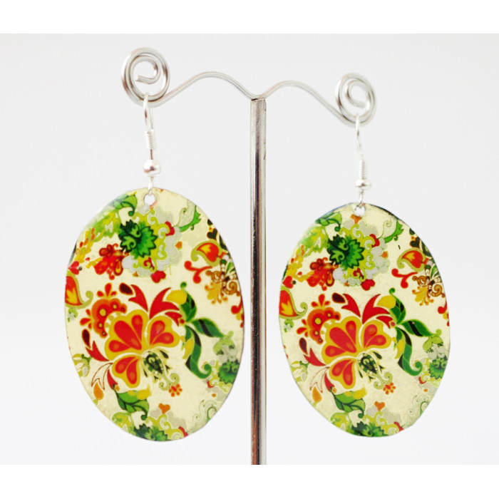 Earrings Hippie Pattern No. 6 Oval