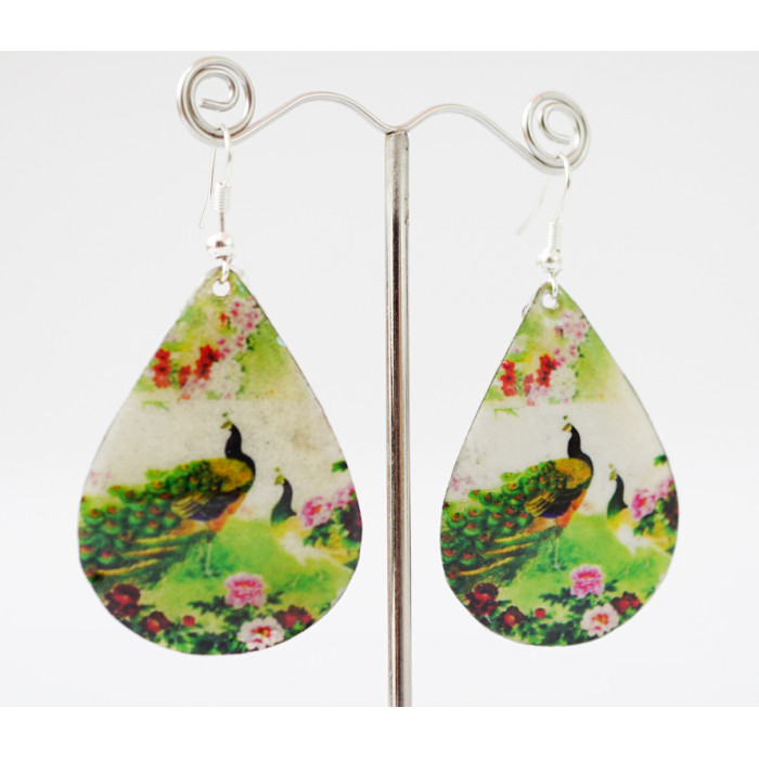 Earrings Hippie Peacock №2 Drop