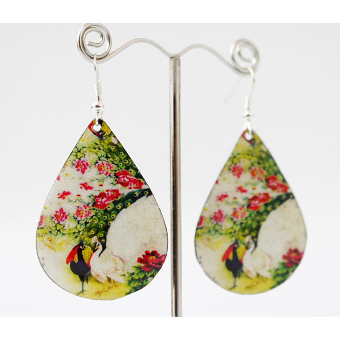 Earrings Hippie Peacock №3 Drop