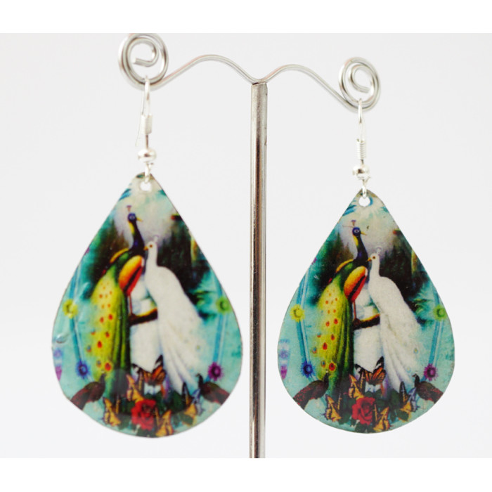 Earrings Hippie Peacock №4 Drop