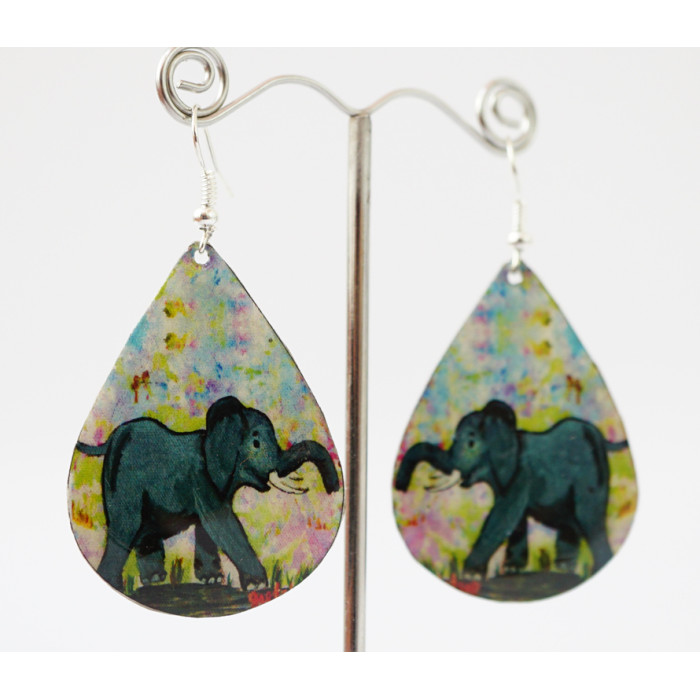 Earrings Hippie Elephant №2 Drop