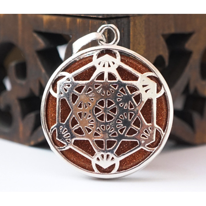 Pendant Metatron insert Red aventurine