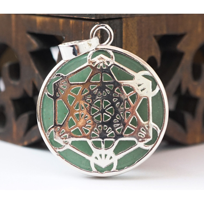 Pendant Metatron insert Green aventurine