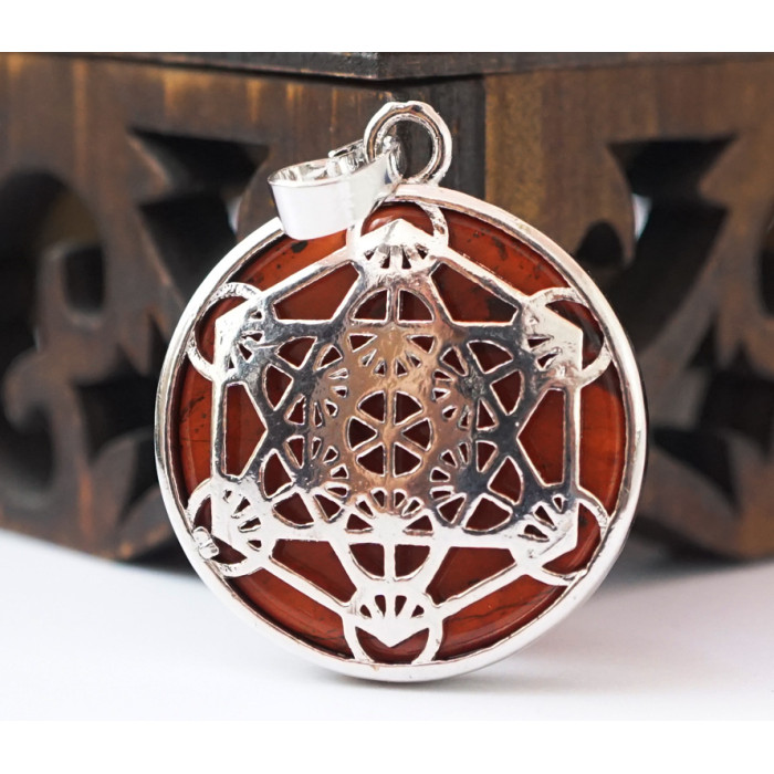 Pendant Metatron insert Red jasper