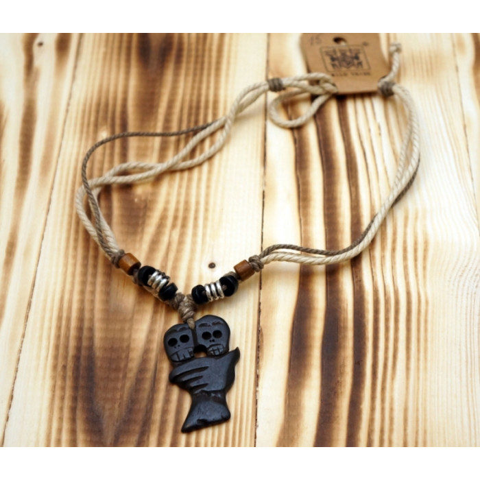 Bone amulet with cord "Wild Tribe" №15