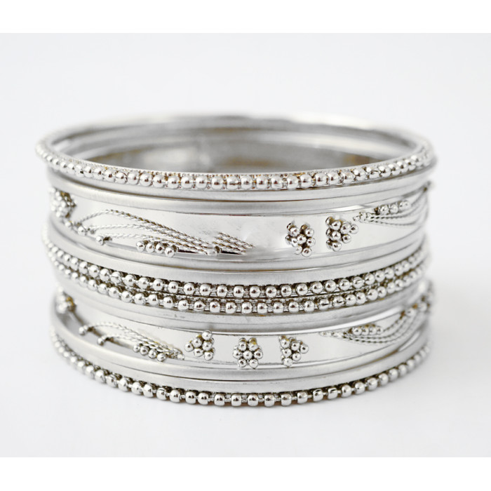 Set of 14 bracelets ring white