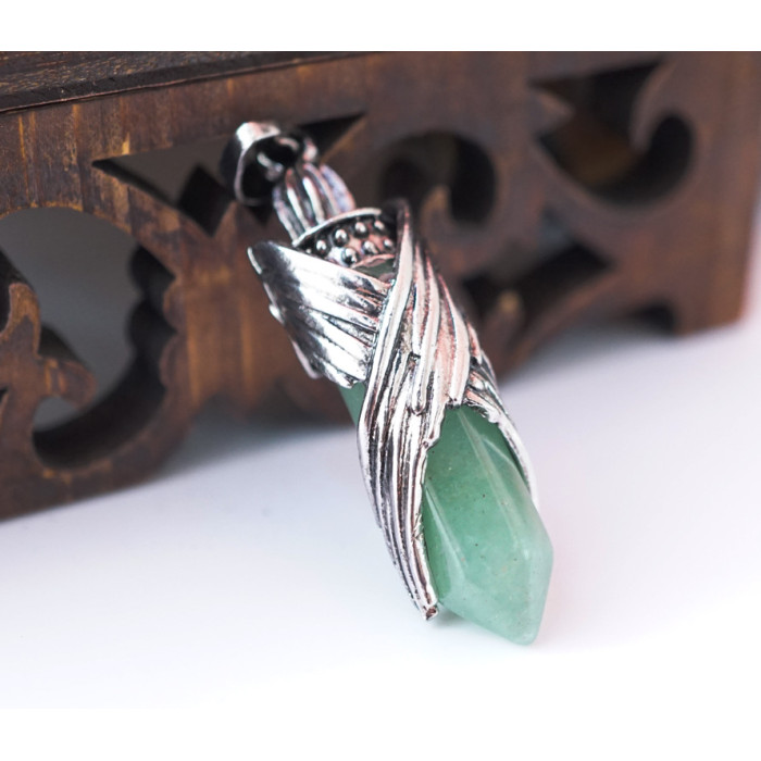 Pendant In the wings of an angel insert Green aventurine