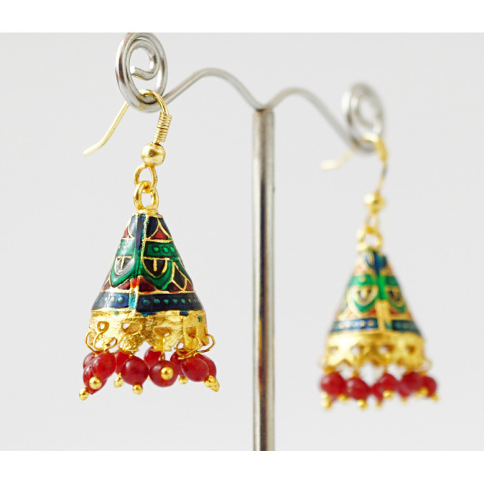 Earrings Cone Sundari with enamel