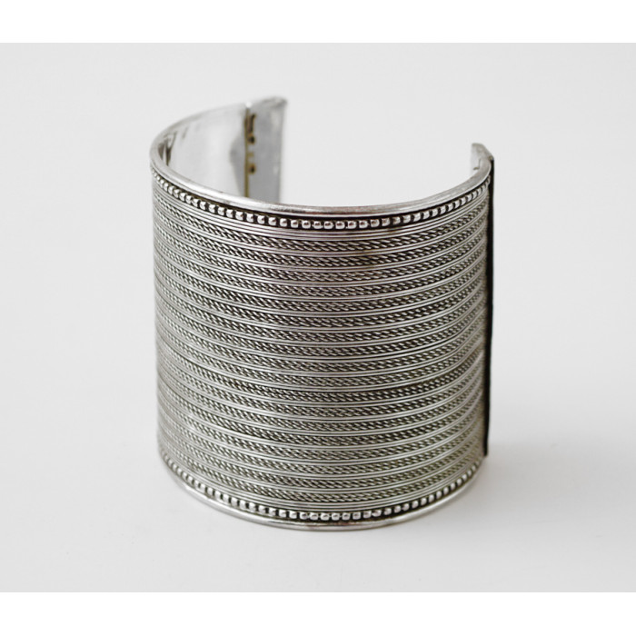 Brass bracelet Strip White metal