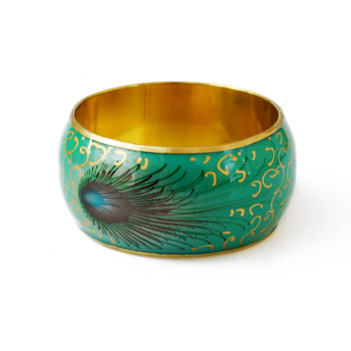 Bracelet Peacock Feather with brass art.0722