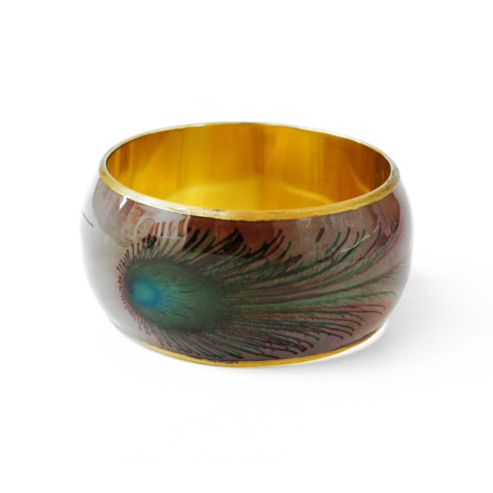 Bracelet Peacock Feather with brass art.0867