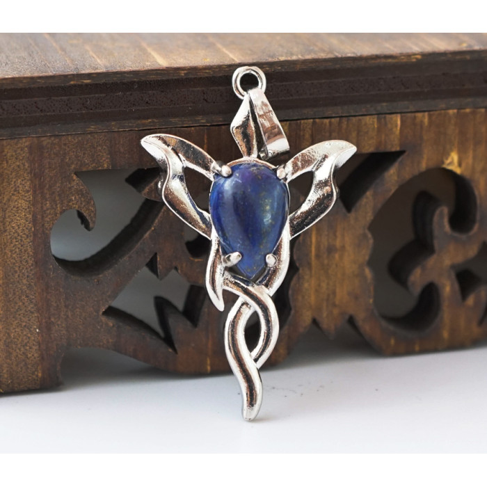 Pendant Caduceus insert Lapis Lazuli