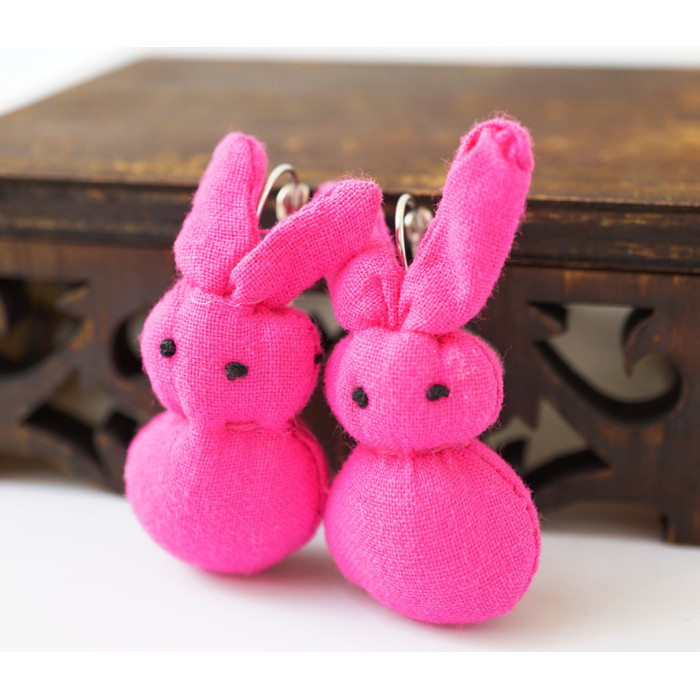 Earrings rag Hares pink