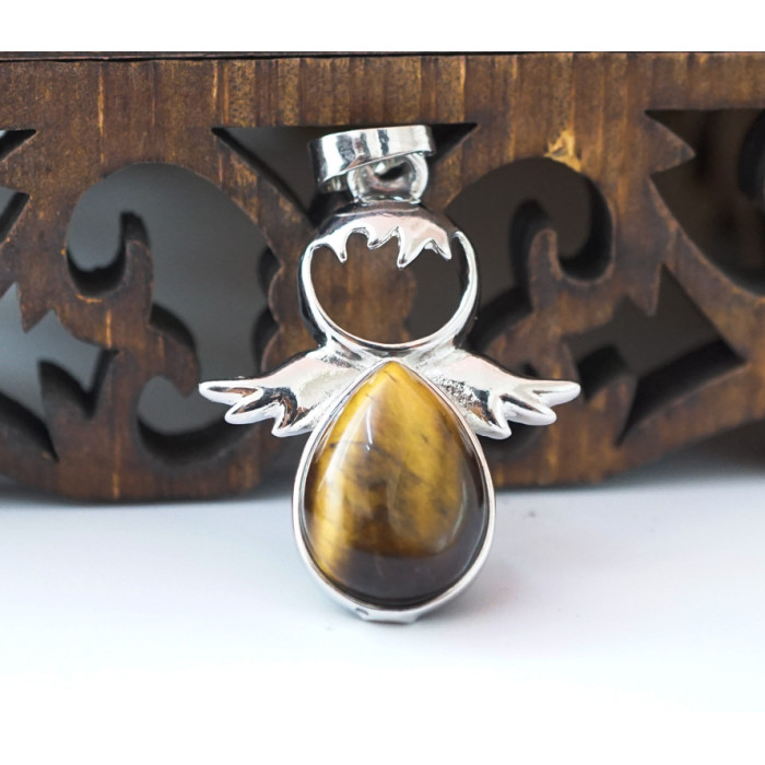 Pendant Angel insert Tiger's eye