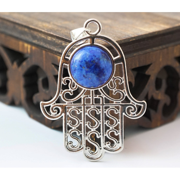 Pendant Hamsa insert Lapis Lazuli