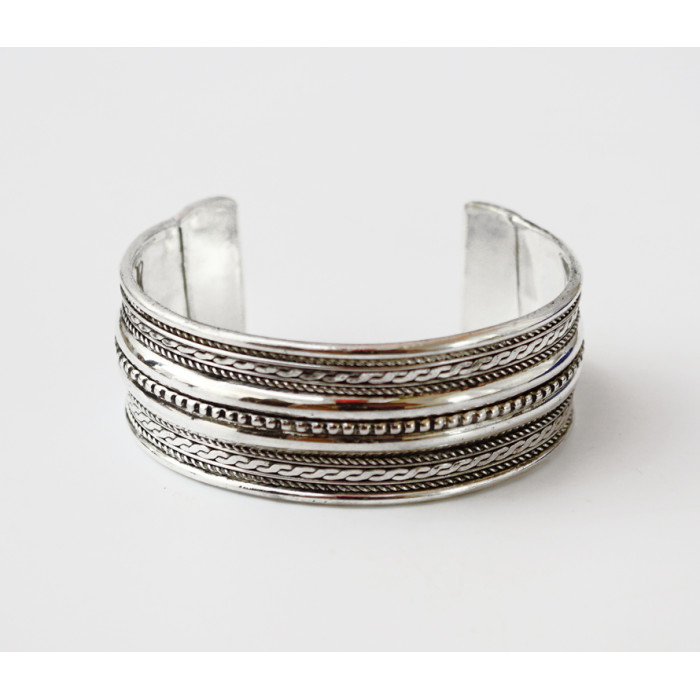 Bracelet Staple Strips white metal