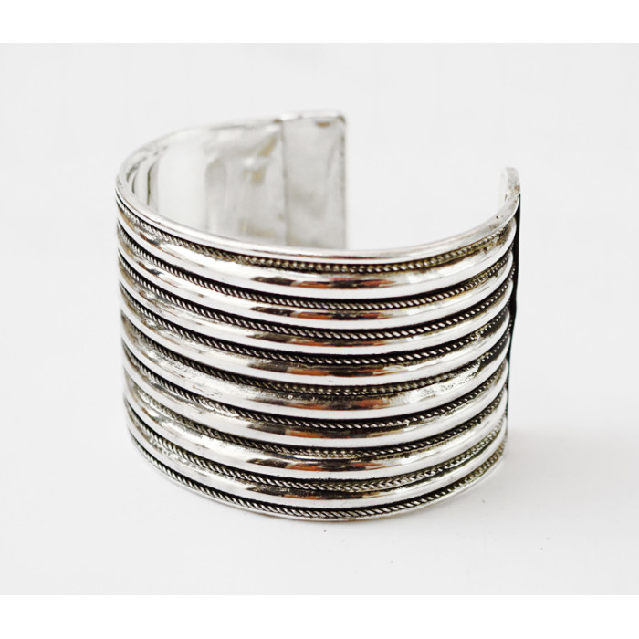 Bracelet Bracelet 8 blown stripes white metal