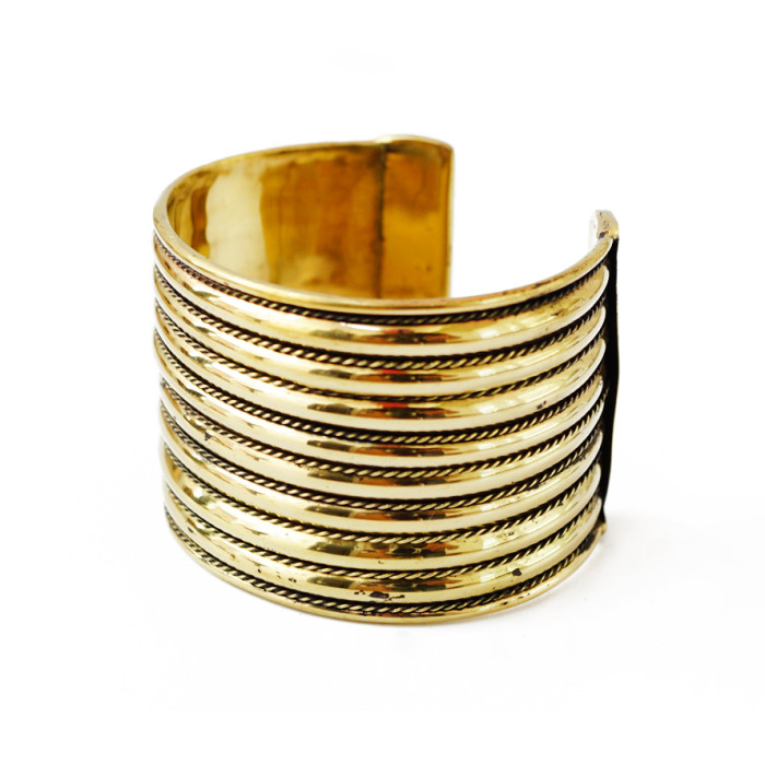 Bracelet Bracket 8 blown stripes yellow metal