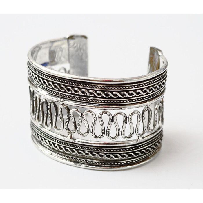 Bracelet Staple Snake white metal