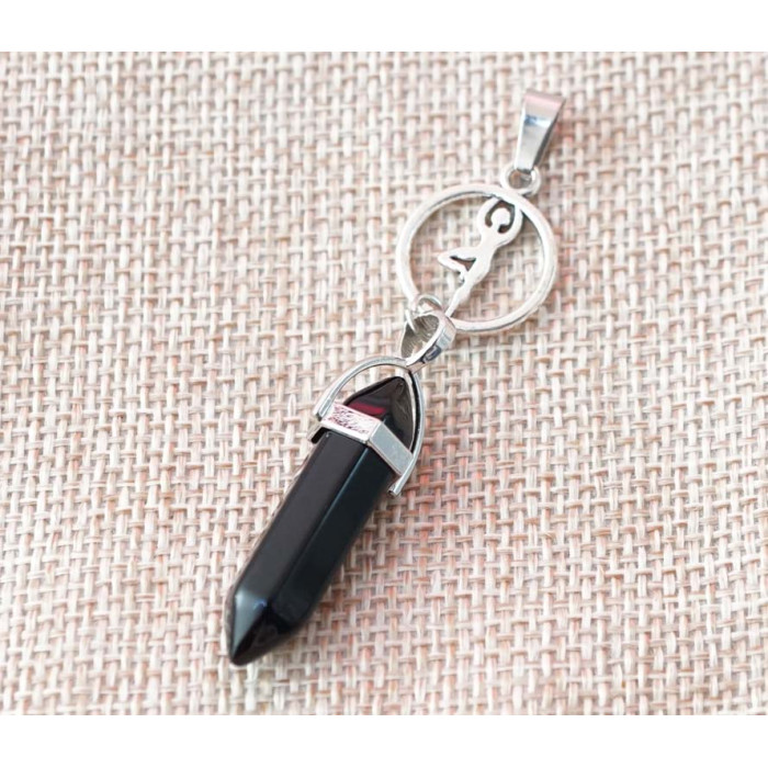 Pendant Yoga insert Black obsidian