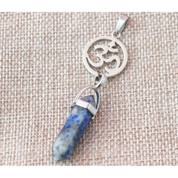 Pendant OM in a circle insert Sodalite