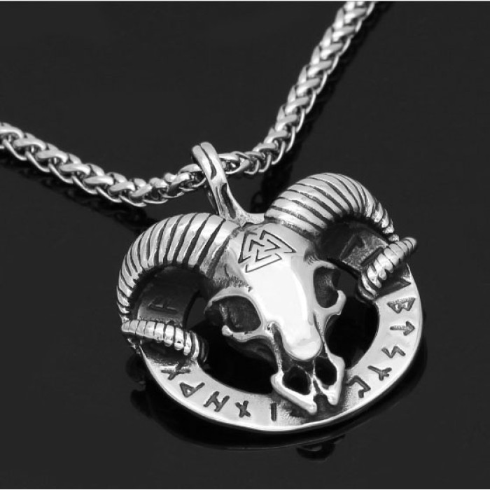 A ram's skull pendant
