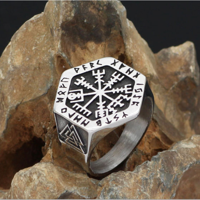 Runic ring Helmet of Horror size №19.5