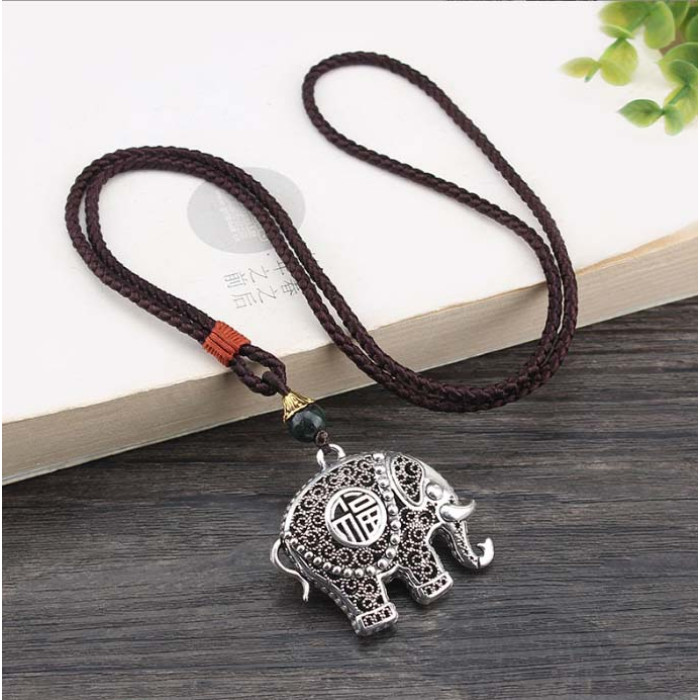 Metal pendant Happy Elephant