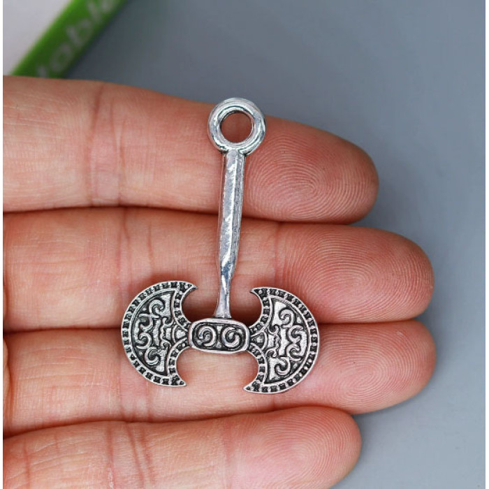 Perun's Axe pendant white metal
