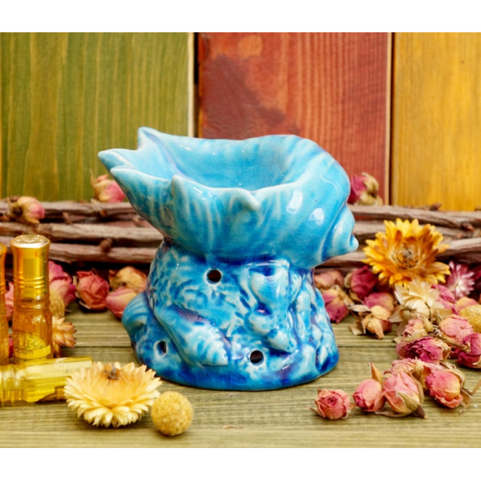 Aroma lamp ceramic Shell Blue