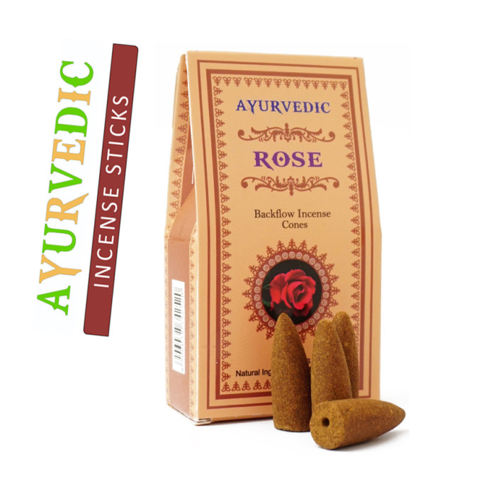 Ayurvedic BACK FLOW Cones Rose